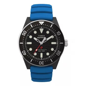 Timex Expedition North Field Post Solar orologio uomo TW2Y02500 - 43 mm quadrante nero, cinturino in tessuto verde, vetro zaffiro