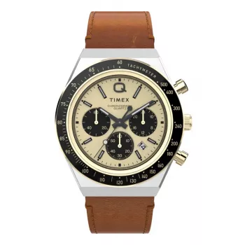 Timex TW2W64400 orologio da campo uomo 42mm quadrante nero cinturino in pelle marrone