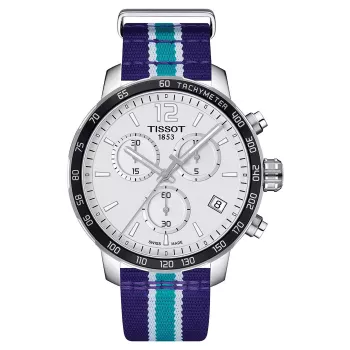 TISSOT PRS 516 Orologio da uomo Cronografo al quarzo svizzero 42mm Quadrante argentato Cinturino in pelle marrone T095417170373