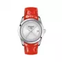 TISSOT T-Classic Couturier Orologio donna T035210160310 32mm quadrante argento cinturino in pelle bianco