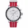 TISSOT T-Sport Chrono XL Classic Orologio uomo 42mm quadrante argento cinturino in tessuto blu cronografo al quarzo svizzero T09541717037