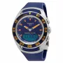 TISSOT T-Touch II orologio da uomo T056420270410 - 45mm cassa in titanio, cinturino in gomma blu, cronografo Swiss Quartz con altimetro, barometro, bussola e termometro