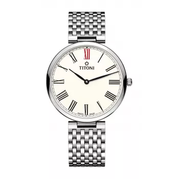 TITONI Airmaster orologio uomo TQ52718S-608 37mm acciaio inox quadrante argento