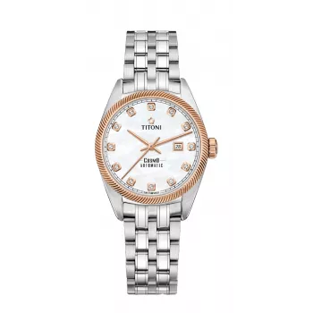 TITONI Orologio automatico donna 818SRG-622 30mm acciaio inox con diamanti