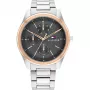 Tommy Hilfiger Orologio al quarzo analogico uomo 1710541 44mm cassa in acciaio inox cinturino in pelle marrone quadrante blu