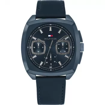 Tommy Hilfiger Orologio uomo 1710558 analogico al quarzo 40 mm quadrante blu pelle marrone