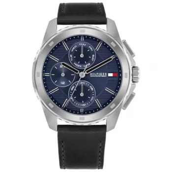 Tommy Hilfiger Orologio da uomo 1710619 analogico al quarzo 46mm quadrante blu acciaio inox