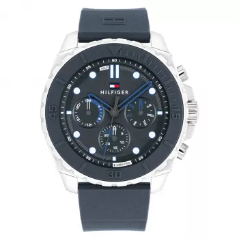 Tommy Hilfiger Orologio da uomo 1710687 Quarzo analogico 48 mm Acciaio inox Quadrante blu