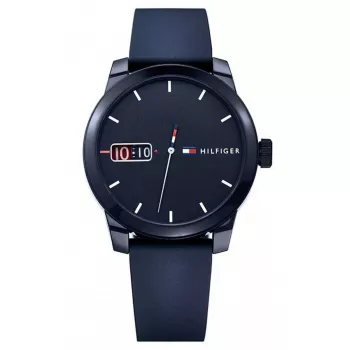 Tommy Hilfiger Orologio uomo 1791381 analogico al quarzo 42mm quadrante blu pelle marrone