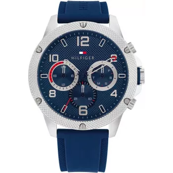 Tommy Hilfiger Orologio uomo 1792027 analogico al quarzo 44mm quadrante blu argento acciaio inox
