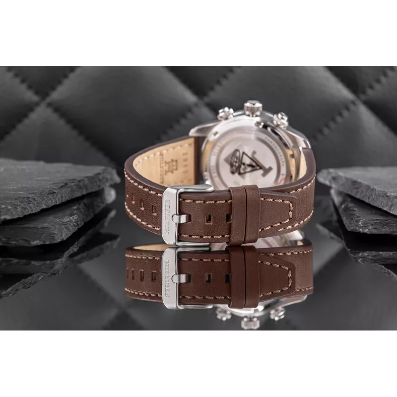 Tommy Hilfiger Orologio da uomo Damon al quarzo 1792166 40mm quadrante blu pelle marrone