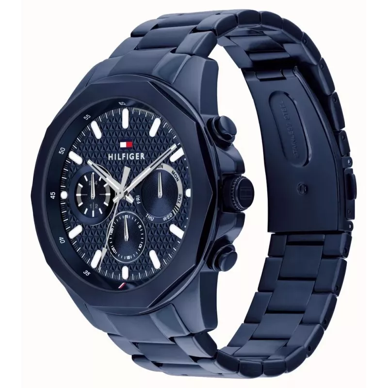 Tommy Hilfiger Orologio uomo Decker al quarzo 1710652 46mm quadrante blu acciaio inox