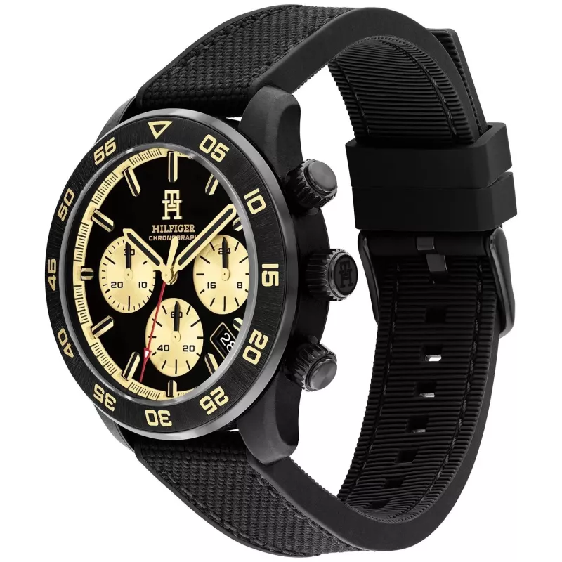 Tommy Hilfiger uomo Decker orologio al quarzo 1792182 41mm quadrante blu pelle marrone