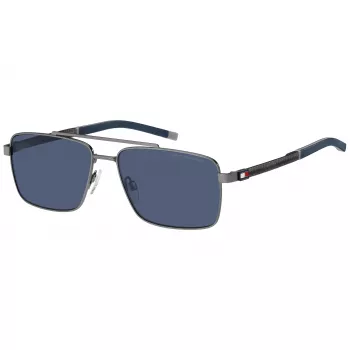 Tommy Hilfiger Occhiali da sole uomo TH-2078-S-R80 - montatura nera, lenti grigie 58/16/145 mm