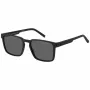 Tommy Hilfiger Occhiali da sole da uomo TH-2088-S-003 - montatura in acetato nero, lenti in policarbonato grigie, 55 mm