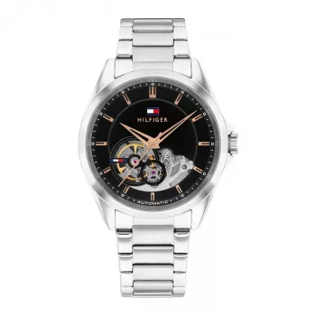 Tommy Hilfiger Orologio uomo 1710718 39mm quadrante blu cinturino in pelle marrone