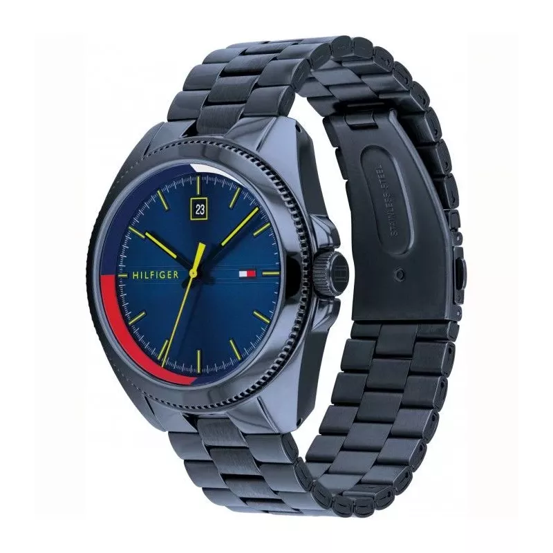 Tommy Hilfiger Orologio uomo TH1791689 44mm quadrante blu cinturino in pelle marrone