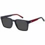 TOMMY HILFIGER TH-2143-S-8RU Occhiali da sole uomo rettangolari, havana, lenti marroni, 55/19/145 mm