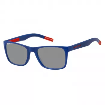 TOMMY JEANS TJ-0045-S-8RU Occhiali da sole unisex - Montatura nera, lenti grigie 52/19/140 mm