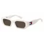 Occhiali da sole unisex TOMMY JEANS TJ-0099-S-VK6 rettangolari, montatura nera, lenti grigio fumo, 53/20/145 mm