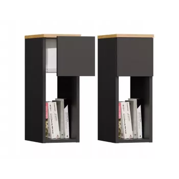 TOP E SHOP GALAX 20/1S comodino, antracite/artisan