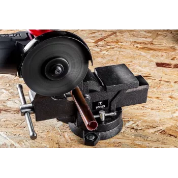 TOPEX morsa girevole da fabbro 125 mm con base girevole a 360° e incudine