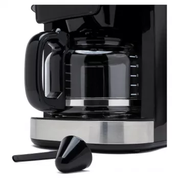 Macchina per caffè filtro Tornado TCM1025A-GS con macinacaffè, 1,25 l, 1000 W, acciaio inox/nero