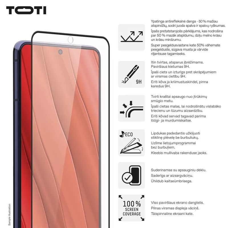 TOTI PREMIUM 3D vetro temperato protezione display, copertura totale per Samsung Galaxy S25 Ultra
