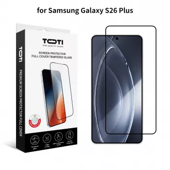 TOTI PREMIUM Pellicola protettiva in vetro temperato 2.5D Full Cover per Samsung Galaxy S26 Plus