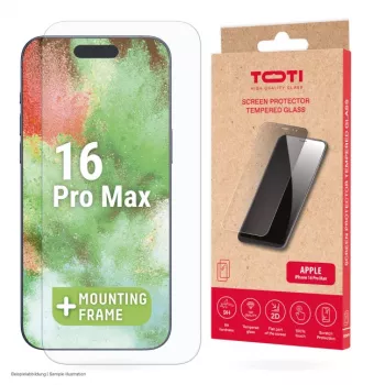 TOTI Pellicola protettiva in vetro temperato 2D Full Cover per iPhone 16 Pro Max trasparente