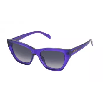 TOUS Occhiali da sole donna STOB855303GB Havana montatura in acetato squadrata lenti marroni sfumate 53mm