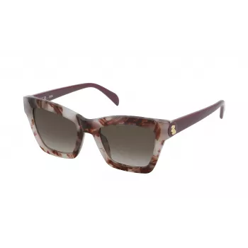 TOUS Occhiali da sole donna STOC17-520Z02 montatura quadrata in acetato Havana lenti brown gradient 52/20/140 mm