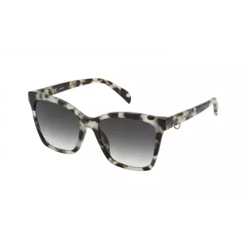 TOUS Occhiali da sole da donna STOB50-550ALC Havana montatura in acetato quadrata lente grigia sfumata 55/18/140 mm