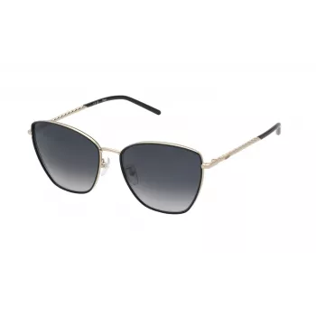 TOUS Occhiali da sole donna STO459-570300 Rettangolari acetato nero montatura lenti grigie 57/17/140 mm UV400