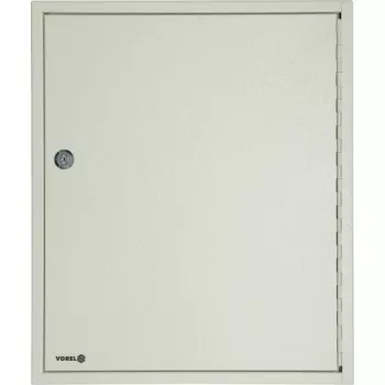 TOYA VOREL 78436 Portachiavi in acciaio con serratura a cilindro, 10 ganci, grigio, montaggio a parete