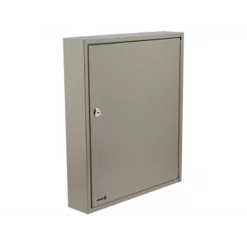 TOYA VOREL 78436 Portachiavi in acciaio con serratura a cilindro, 10 ganci, grigio, montaggio a parete