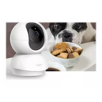 TP-Link Tapo C200 telecamera di sicurezza Wi-Fi con rotazione/inclinazione, 1080p Full HD, rotazione 360°, inclinazione 114°, visione notturna, audio bidirezionale, slot microSD, compatibile con Alexa e Google Assistant, bianco