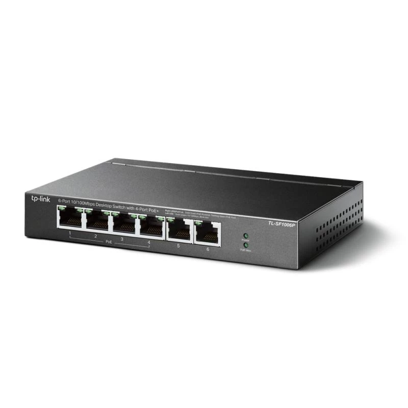 TP-LINK TL-SF1006P switch desktop 6 porte 10/100 Mbps con 4 porte PoE+ (67W)