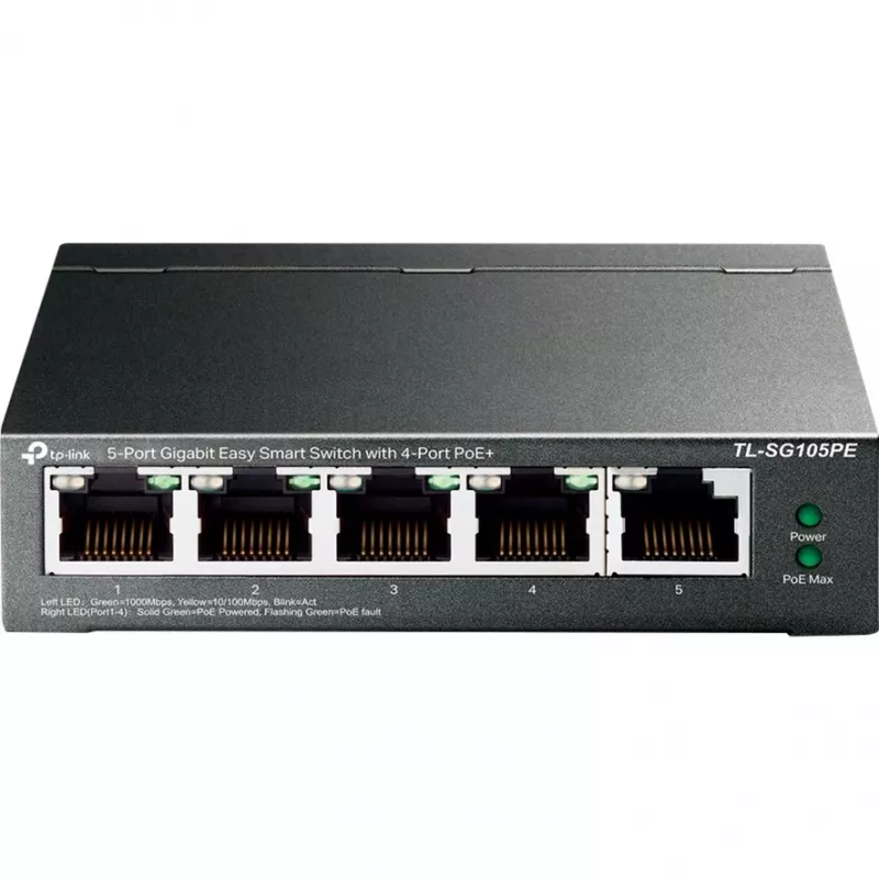 TP-Link TL-SG105PE switch Easy Smart Gigabit con 4 porte PoE+