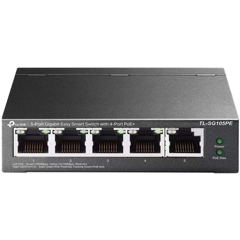 TP-Link TL-SG105PE switch Easy Smart Gigabit con 4 porte PoE+