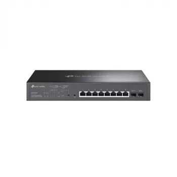 TP-LINK TL-SG2210MP Switch Smart Managed Layer 2+, 8 porte Gigabit PoE+ con 2 slot SFP, budget PoE 150W, montaggio a rack