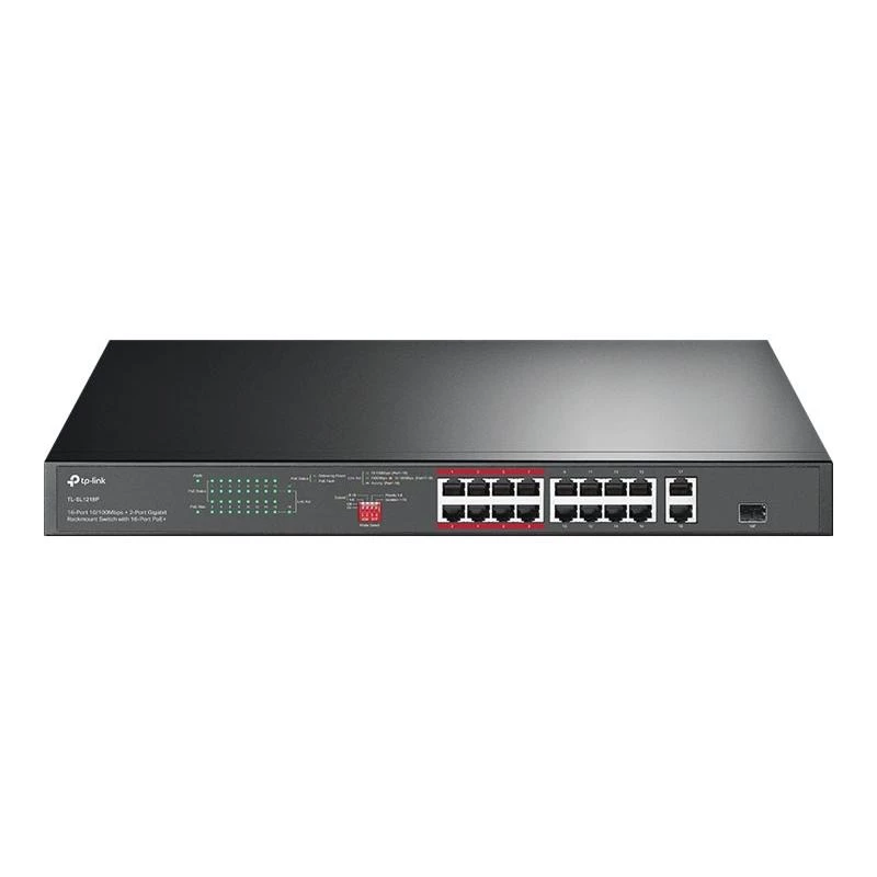 TP-Link TL-SL1218P switch Fast Ethernet PoE+ 18 porte con 2 Gigabit e 1 SFP