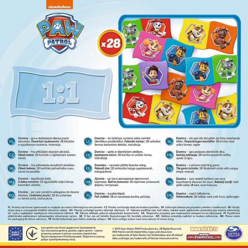 TREFL GRY Domino Paw Patrol – Gioco educativo per bambini