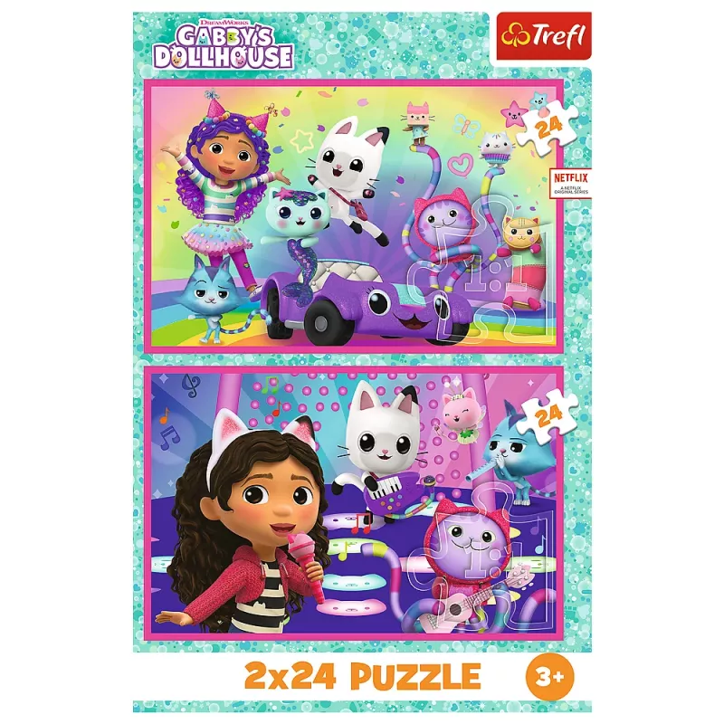 Puzzle Trefl - 2x24 - Fun with Gabby - Universal Gabbys Dollhouse Trefl 34433