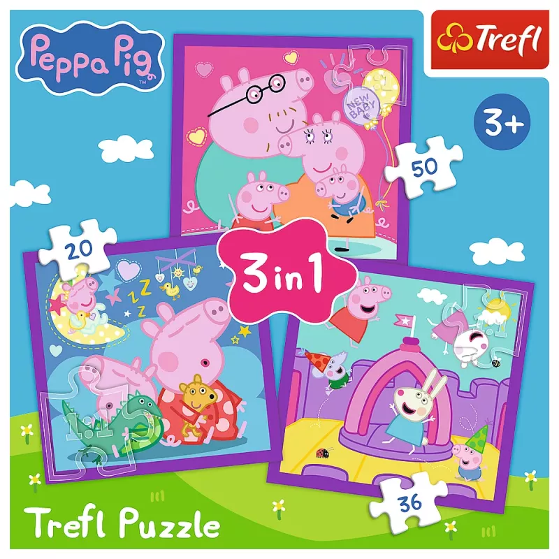 Puzzle - 3 in 1 - Le abitudini di Peppa Pig Trefl 34893