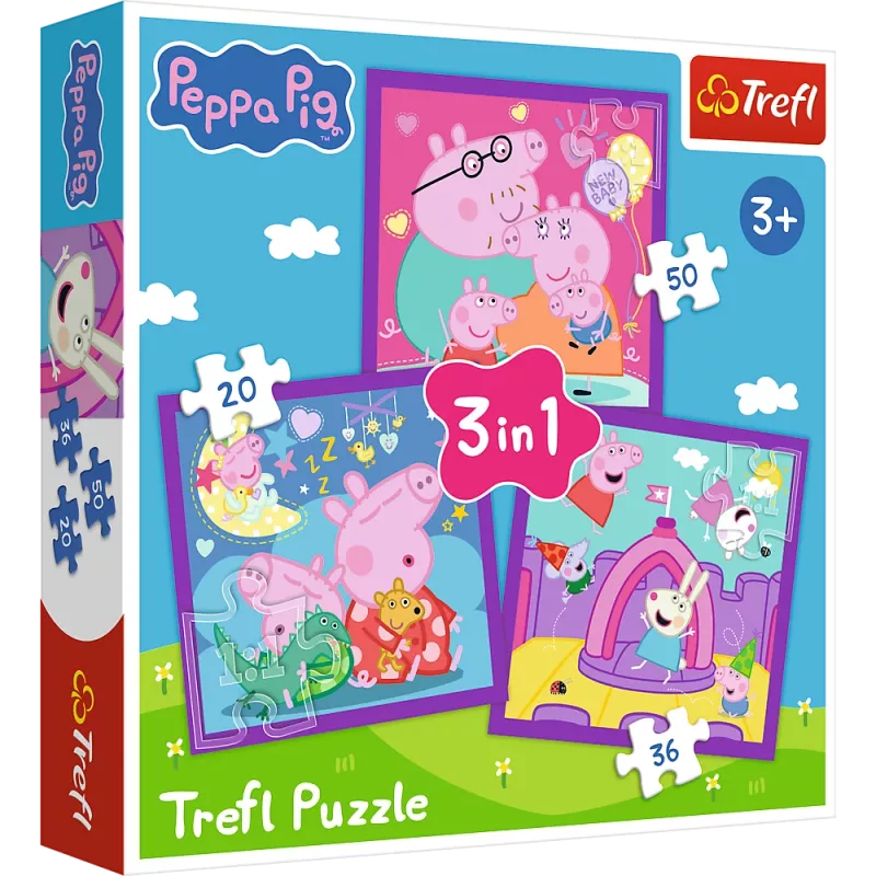 Puzzle - 3 in 1 - Le abitudini di Peppa Pig Trefl 34893
