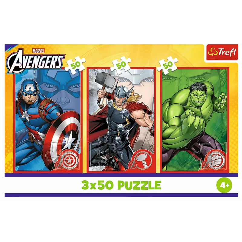 Puzzle - 3x50 - Your Hero / Disney Marvel The Avengers Trefl 34891