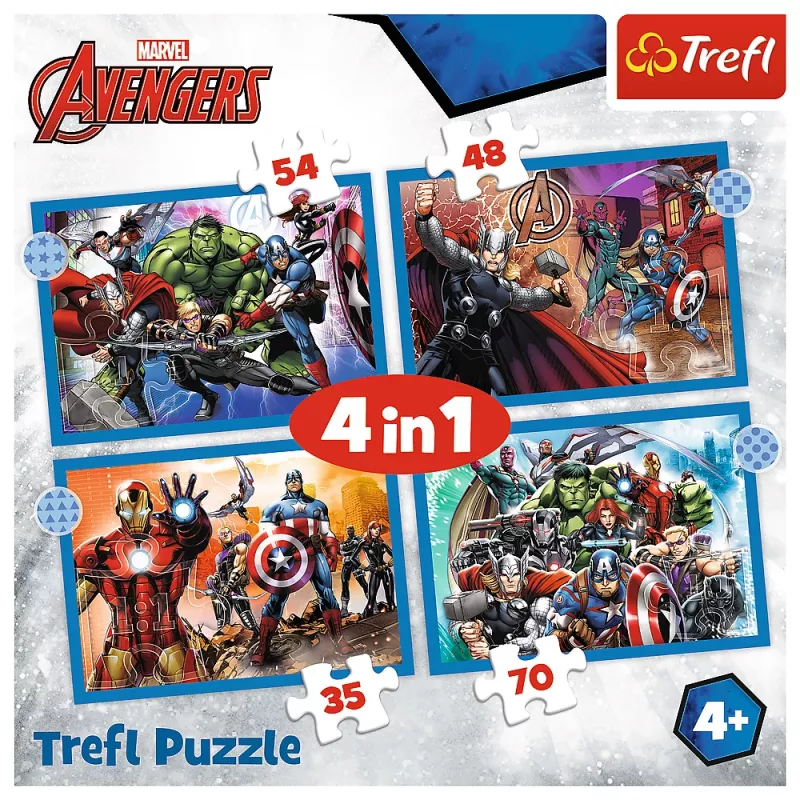 Puzzle Trefl 4 in 1 Brave Avengers 26006