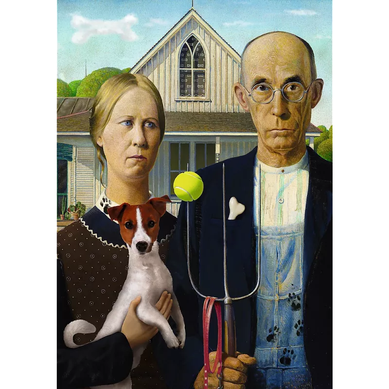 Puzzle TREFL 500 - American Gothic: Dog Edition Trefl 37526
