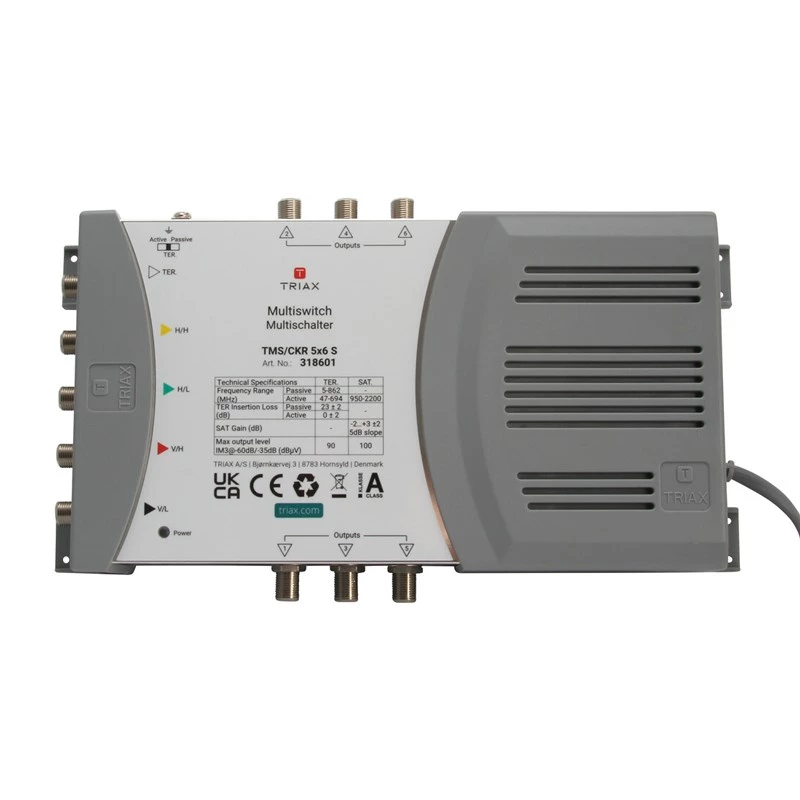 TRIAX TMS 5/6S multiswitch 4 ingressi SAT + 1 TER, 6 uscite